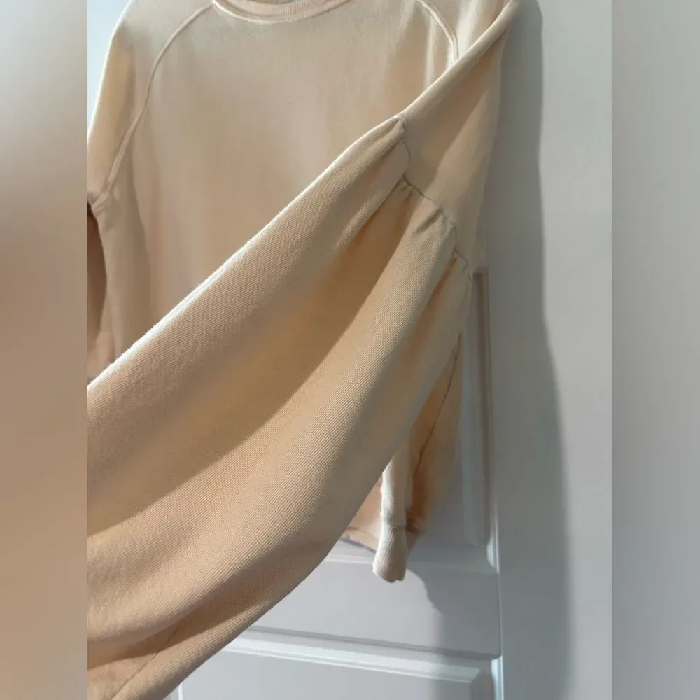 THE GREAT. The teammate sweatshirt in washed white size 0